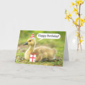 Happy Birthday Warm en Fuzzy Gosling Humor Kaart (Gele Bloem)