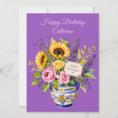 Happy Birthday. Watercolour bouquet. Greeting Card Feestdagenkaart (Voorkant)