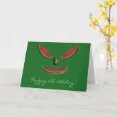 Happy Birthday Watermelon Face Kaart (Gele Bloem)