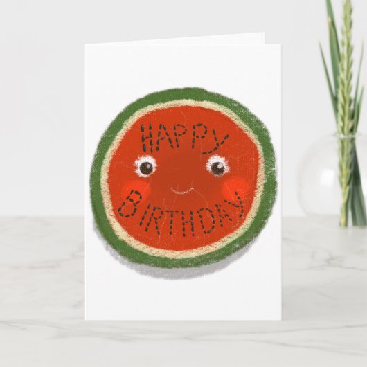 Happy Birthday Watermelon Kaart (Voorkant)