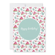 Happy Birthday Watermelon Pattern Waterverf