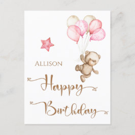 Happy Birthday Waterverf Ballons Briefkaart