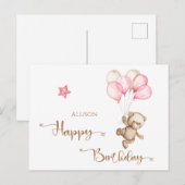 Happy Birthday Waterverf Ballons Briefkaart (Voorkant / Achterkant)