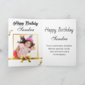 Happy Birthday Waterverf Bloemenboeket Kaart (Binnen)