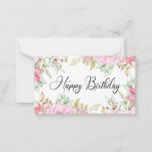 Happy Birthday waterverf Bloemroze Classic Notitiekaartje (Voorkant)