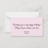 Happy Birthday waterverf Bloemroze Classic Notitiekaartje (Achterkant)