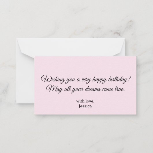 Happy Birthday waterverf Bloemroze Classic Notitiekaartje (Achterkant)