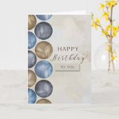 Happy Birthday Waterverf Circles met bladeren Kaart (Gele Bloem)