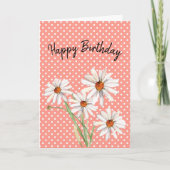 Happy Birthday Waterverf Daisy Kaart (Voorkant)