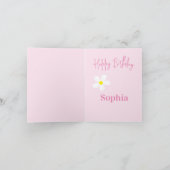 Happy Birthday Waterverf Daisy Roze Eenvoudige Kaa (Binnen)