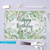 Happy Birthday Waterverf Eucalyptus Leaves Tissuepapier (Craft)