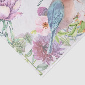 Happy Birthday Waterverf Flowers, Birds Tissuepapier (Detail)