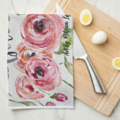 Happy Birthday Waterverf Flowers Theedoek (Quarter Fold)