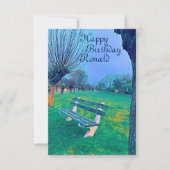 Happy Birthday Waterverf Garden Bench voor hem (Voorkant)