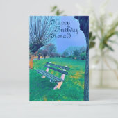 Happy Birthday Waterverf Garden Bench voor hem (Staand voorkant)