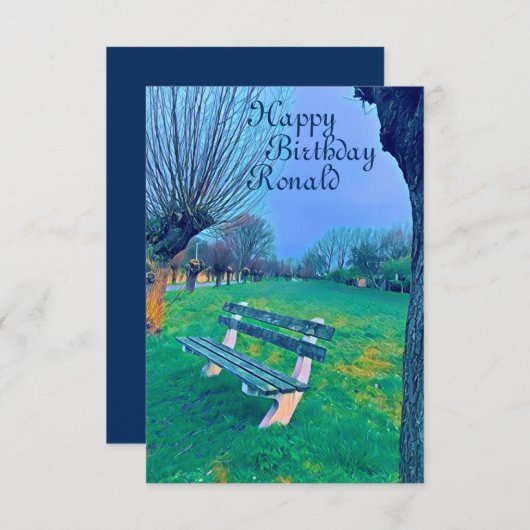 Happy Birthday Waterverf Garden Bench voor hem (Voorkant / Achterkant)