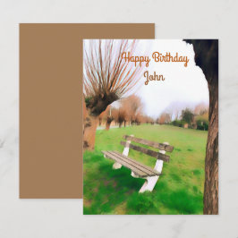Happy Birthday Waterverf Garden Bench voor hem