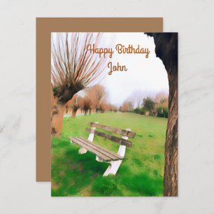 Happy Birthday Waterverf Garden Bench voor hem