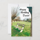 Happy Birthday Waterverf Garden Bench voor hem (Voorkant)