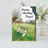 Happy Birthday Waterverf Garden Bench voor hem (Staand voorkant)