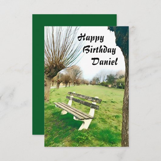 Happy Birthday Waterverf Garden Bench voor hem (Voorkant / Achterkant)
