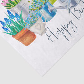 Happy Birthday Waterverf Garden Flowers - Tulips Tissuepapier (Detail)