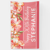 Happy Birthday - Waterverf Gekleurde bloemen tekst Spandoek (Verticaal)