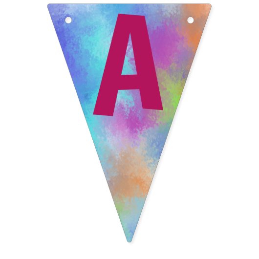 Happy Birthday Waterverf Holi Abstraction Vlaggetjes (Derde vlag)