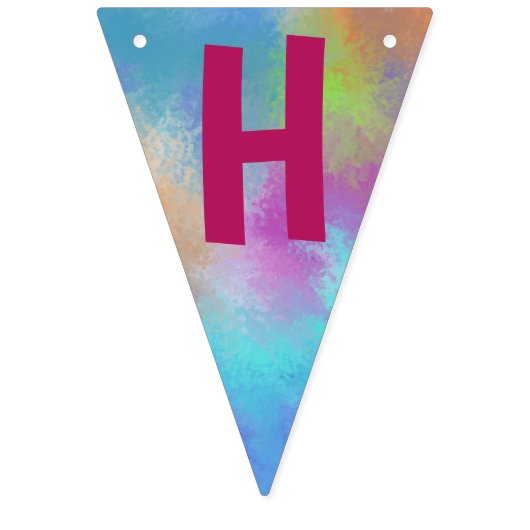 Happy Birthday Waterverf Holi Abstraction Vlaggetjes (Tweede vlag)