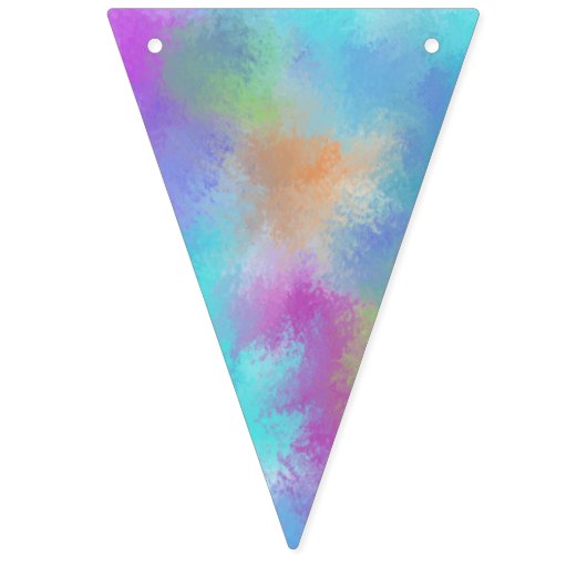 Happy Birthday Waterverf Holi Abstraction Vlaggetjes (Eerste vlag)