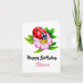 Happy Birthday Waterverf Kaart (Voorkant)