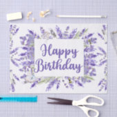 Happy Birthday Waterverf Lavender Flowers Tissuepapier (Craft)