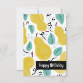 Happy Birthday Waterverf Pears Kaart (Voorkant)