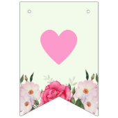 Happy Birthday Waterverf roze rozen Vlaggetjes (Eerste vlag)