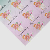 Happy Birthday Waterverf Rozen Tissuepapier (Detail)
