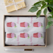 Happy Birthday Waterverf Strawberry Cupcake Tissuepapier (Geschenk)