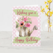 Happy Birthday - Waterverf water kan Kaart (Gele Bloem)