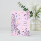 Happy Birthday Waterverf Wildflowers Briefkaart (Staand voorkant)