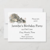 Happy Birthday Waterverf Wolf & Cub Animals nodige Kaart (Achterkant)