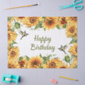 Happy Birthday Waterverf Zonnebloemen & Vogels Tissuepapier (Craft)