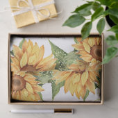 Happy Birthday Waterverf Zonnebloemen & Vogels Tissuepapier (Geschenk)