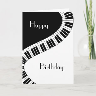 Happy Birthday - Wavy Curved Piano Keys Kaart