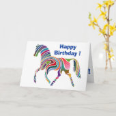"HAPPY BIRTHDAY" WAVY RAINBOW HORSE KAART (Gele Bloem)