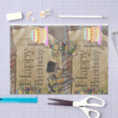 Happy Birthday-Weefpapier bouwgereedschappen Tissuepapier (Craft)