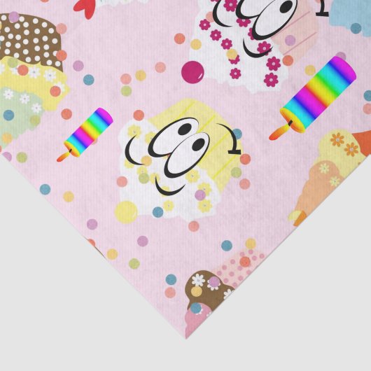 Happy Birthday-Weefpapier — cupcake Tissuepapier (Detail)