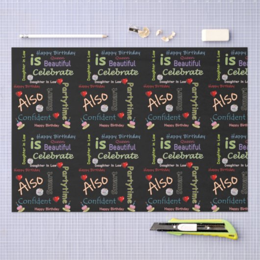 Happy Birthday Weefpapier dochter in wet Tissuepapier (Craft)