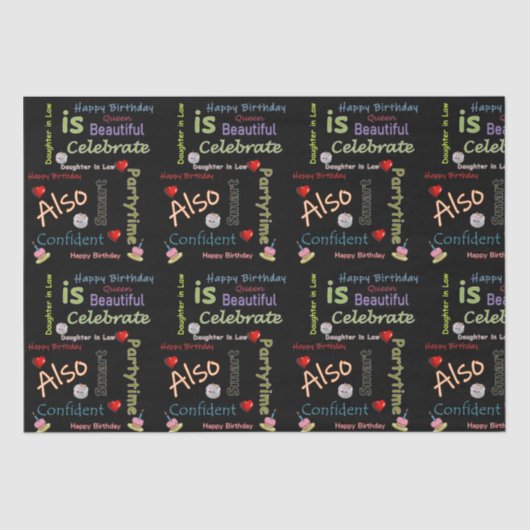 Happy Birthday Weefpapier dochter in wet Tissuepapier (Voorkant)