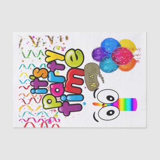 Happy Birthday Weefpapier Het is een feestkaarde Tissuepapier (Voorkant)