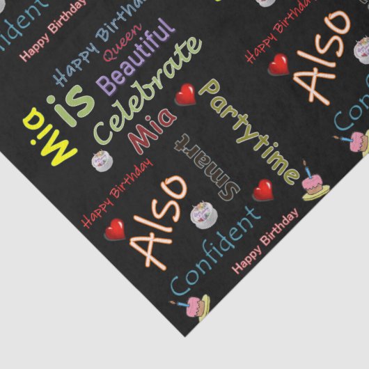 Happy Birthday-Weefpapier Mia Tissuepapier (Detail)