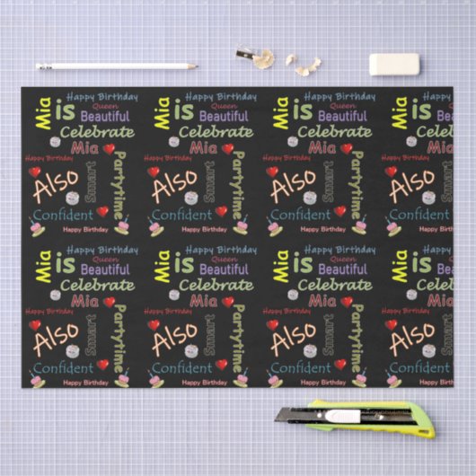 Happy Birthday-Weefpapier Mia Tissuepapier